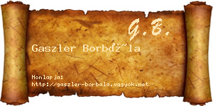Gaszler Borbála névjegykártya