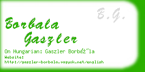 borbala gaszler business card